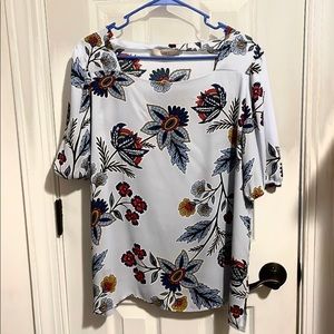 Floral light blue top